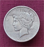 1922-D US Peace Silver Dollar Coin