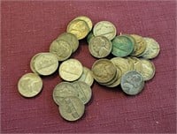 29 US War Years Part Silver Jefferson Nickel Coins