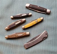 6 Assorted Knives Winchester Buck 305 Schrade Etc.