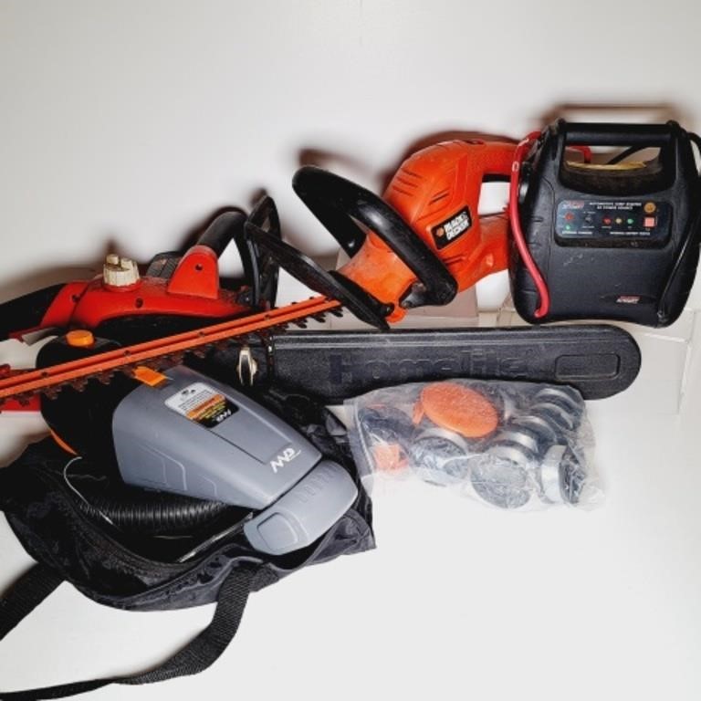 Chain Saw, Hedge Trimmer, Battery Charger
