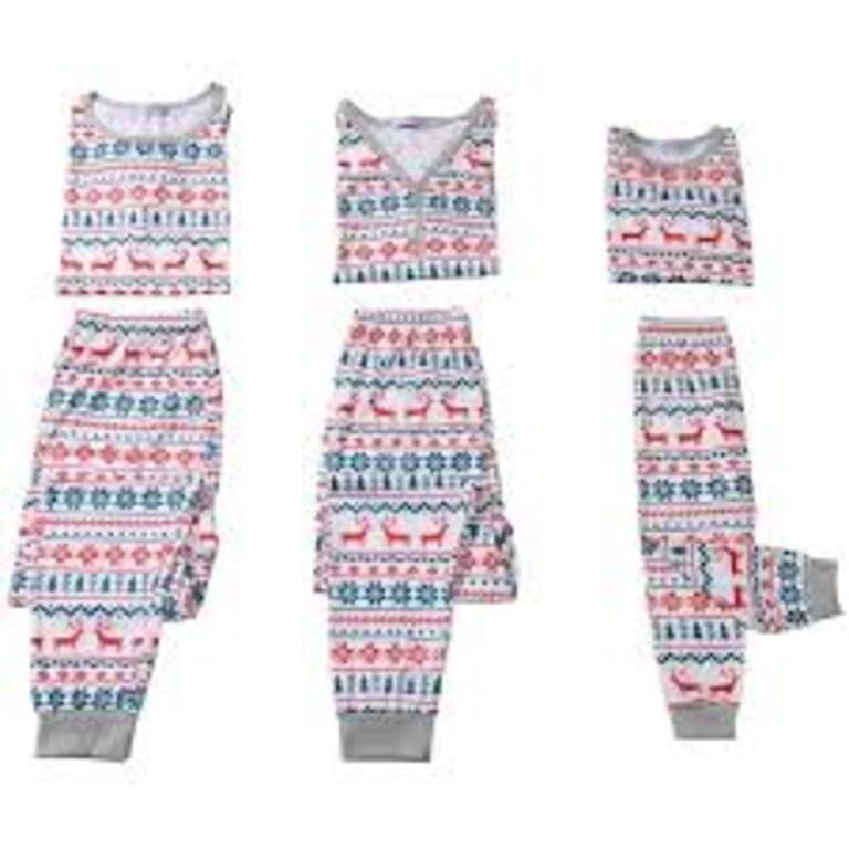 Size: 6 - 7yrs. Women's Family 2pcs Pajama Sets Ch