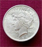 1924-P US Peace Silver Dollar Coin
