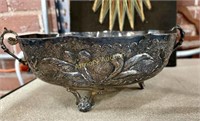 ORNATE SILVERPLATED HANDLED BOWL