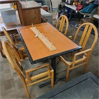 Restaurant Table, 4 Chairs, Peg Rack