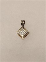 10K Gold & Melee Diamond Triangular Pendant