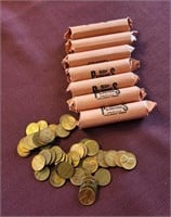 7 Unopened Rolls & 47 Loose Lincoln Pennies