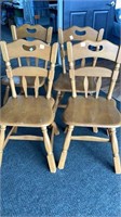 4 pine dining table chairs, Ideal Furniture Co,