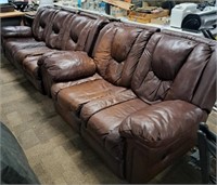 Faux Leather Reclining Sofa & Loveseat