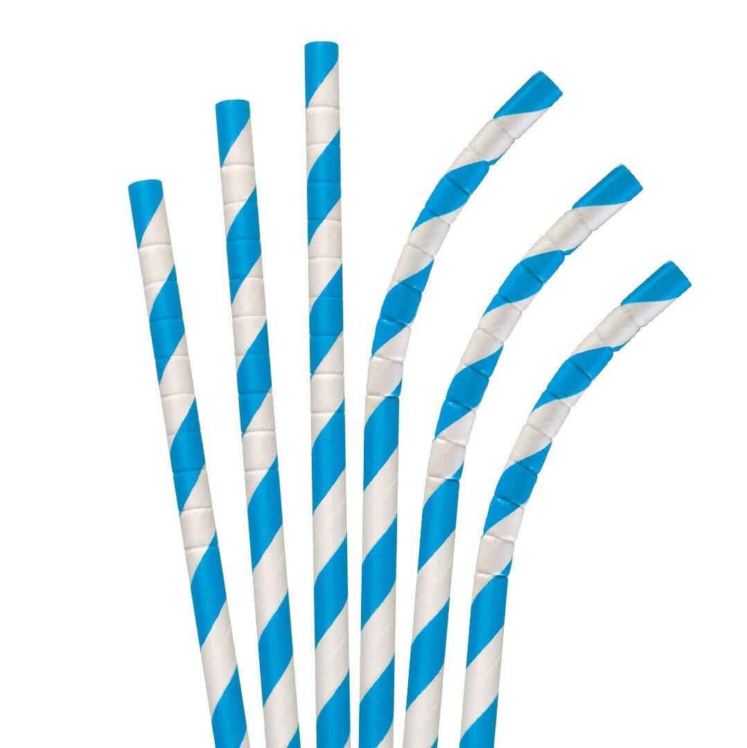 Blue Stripe Jumbo Paper Straws  4800 ct