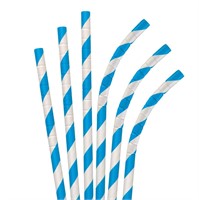 Blue Stripe Jumbo Paper Straws  4800 ct