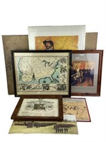Framed Historical Prints, including 1860 United