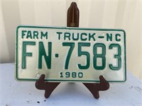 1980 FARM TRUCK TAG