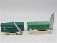 2 HEN & ROOSTER KNIVES IN BOX