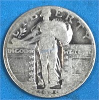 1929 25 Cents Silver USA