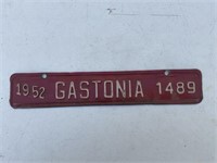 1952 GASTONIA CITY TAG