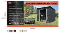 NEW  TMG-MS0809P Metal Shed Pent Skylight 8' x 9'