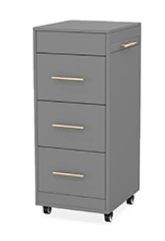 Grey Salon Trolley Cart with Mobile Storage