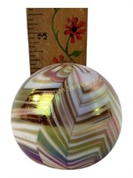 Gibson Iridescent Pulled Feather Art Glass Paper