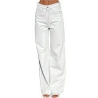 M  Sz M Labakihah Women's High Waist Jeans  White