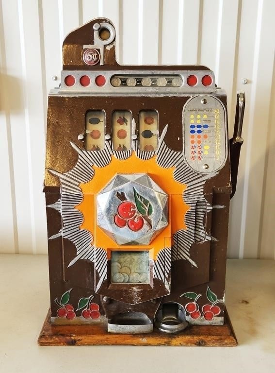 1938 Mills Brown Front Bell 5 Cent Slot Machine