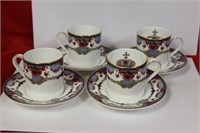 A Set of 4 Royal Doulton Cup and Saucers