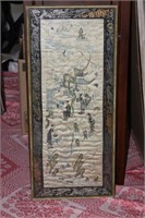 Antique Chinese Golden Silk Framed Textile