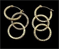 14K Hoop Dangle Earrings