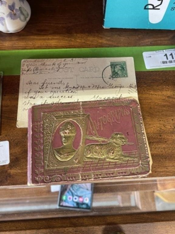 Old Autograph Book and Post Card