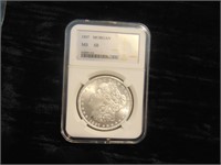 Graded 1897 Morgan Silver Dollar