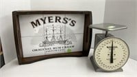 Myer’s original rum cream imported wooden tray