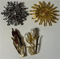 305 - LOT OF COSTUME JEWELRY BROOCHES (A9)