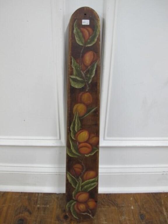PRIMITIVE BOARD WITH PEACH PAINTING 28.5" LONG