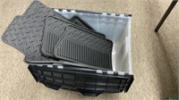 (3) 12 gallon flip top crate totes with rubber