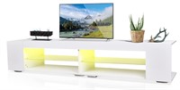 HOUAGI LED TV Stand for Up to 75 Inch TV, White -