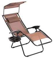 Patio Lounge Chair, Zero Gravity Recliner W/Foldin