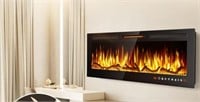 50'' Smart WiFi Electric Fireplace, Recessed, Wall