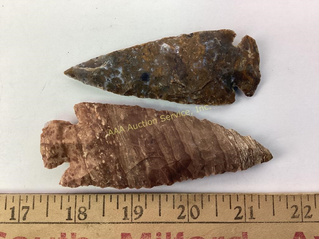 (2) arrowheads. Length of longer 4 inches