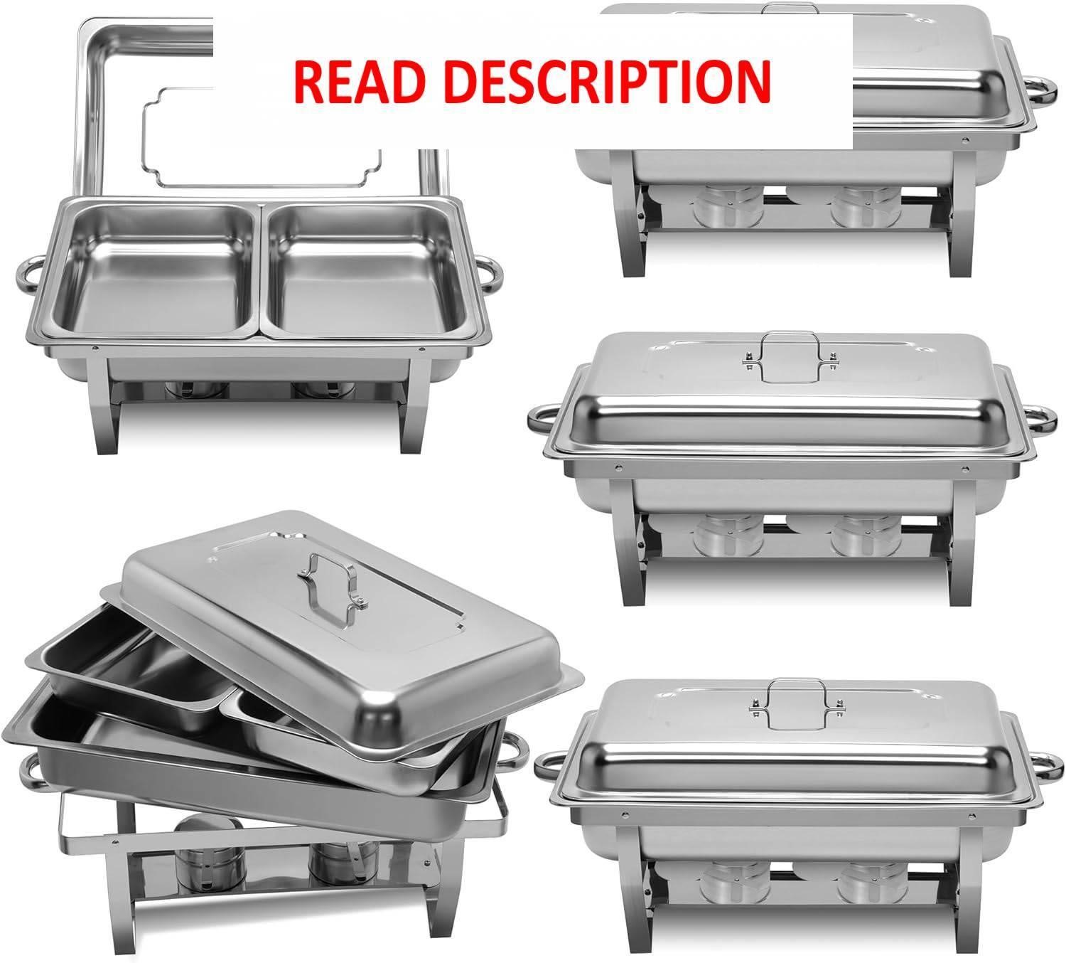4 Pack 9QT Chafing Dish  Steel Chafer Set