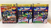3 Star shower push button laser lights in boxes,