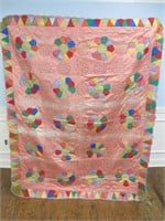 HAND MADE SILK QUILT 66 X 82 INCHES