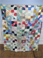 NICE HANDMADE 79 X 64 INCH COLORFUL QUILT