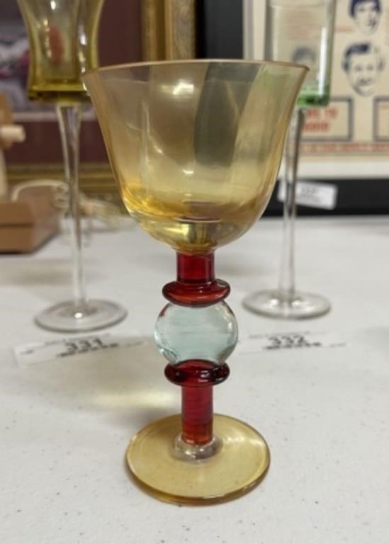 Mikasa Vintage Art Glass Wine Glass