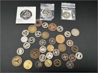Lot of vintage bus tokens
