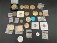 lot of various tokens shown