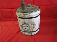 Vintage 5 gallon Smith-Oil motor oil can