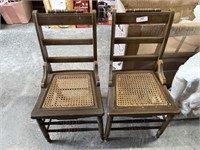 Pair of Cane Seat Antique Chairs