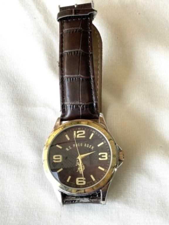U.S. Polo Association Watch with Leather Band