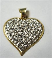 $800 10K  Crystal Heart Shape 1.4G Pendant