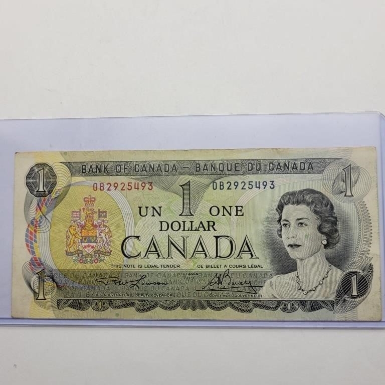 1973 CANADA $1 NOTE BILL