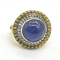 Gold plated Sil Tanzanite(10.25ct) Ring